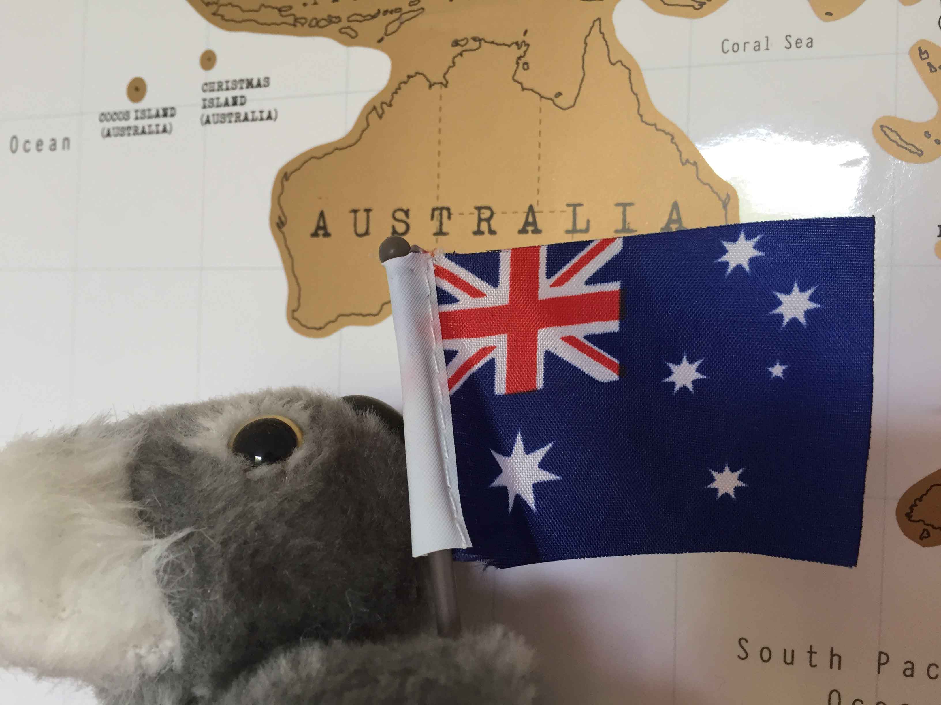 Carte du monde avec l'Australie